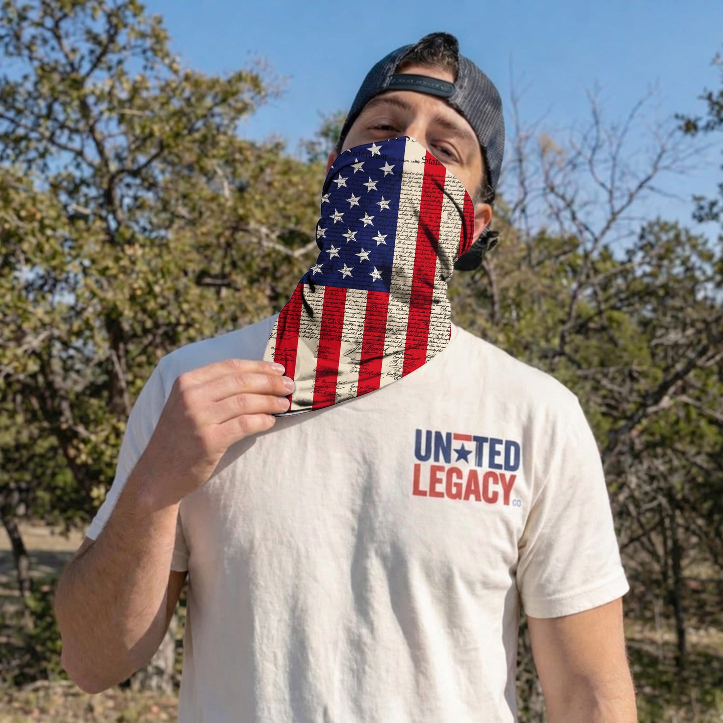 USA Declaration Flag Bandana Mask