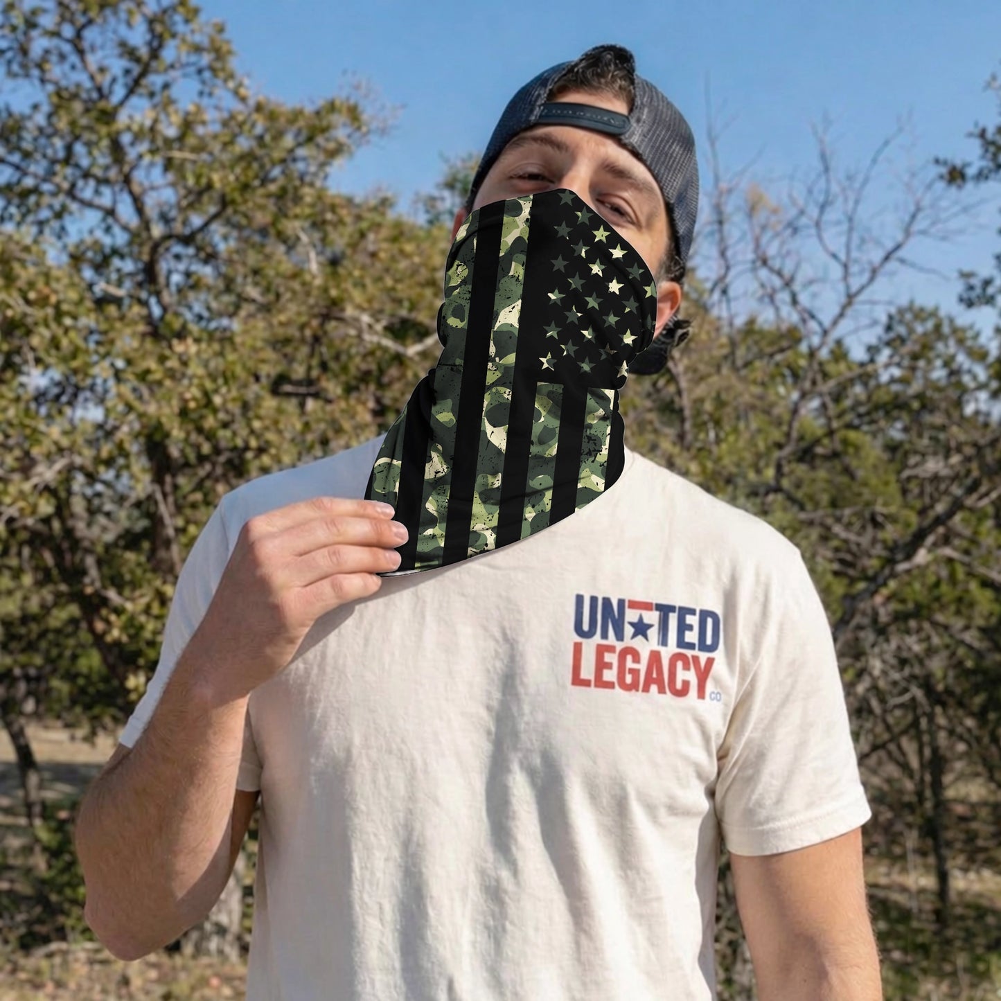 Camo Black Flag Bandana Mask