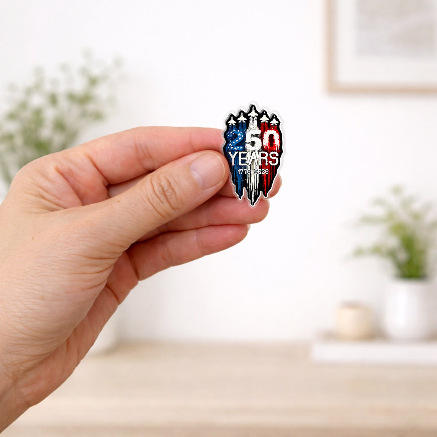 USA 250th Anniversary Freedom Shield Pin – Bold Patriotic Lapel Accessory for Jackets, Hats & Bags