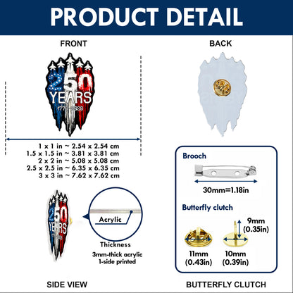 USA 250th Anniversary Freedom Shield Pin – Bold Patriotic Lapel Accessory for Jackets, Hats & Bags