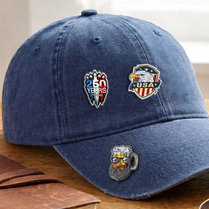 USA 250th Anniversary Freedom Shield Pin – Bold Patriotic Lapel Accessory for Jackets, Hats & Bags