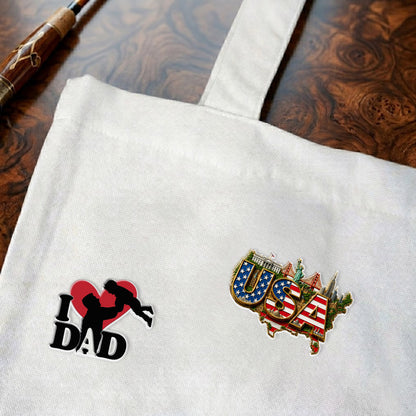 USA Flag Landmark – Bold Patriotic Lapel Accessory for Jackets, Hats & Bags