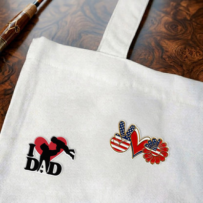 USA Peace Love Freedom – Bold Patriotic Lapel Accessory for Jackets, Hats & Bags