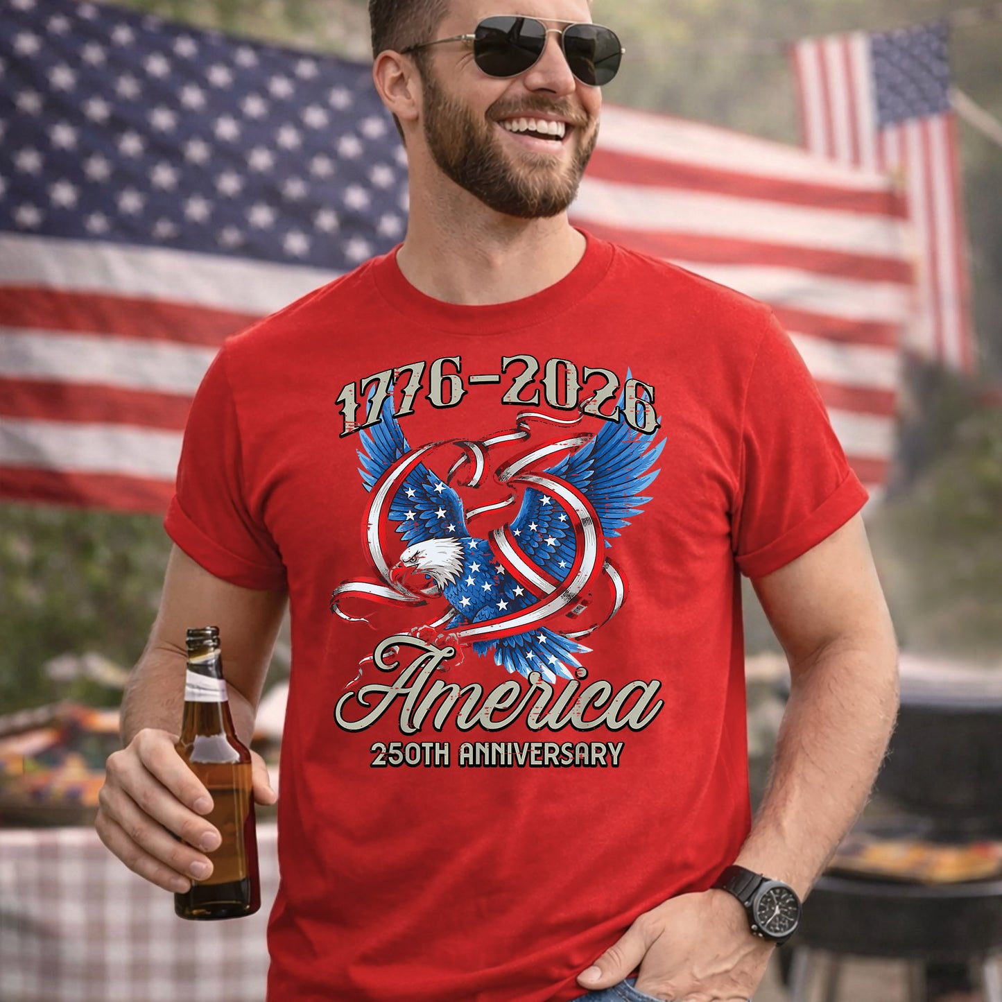 America 250th Anniversary Eagle – America 250th Anniversary – Unisex Tshirt Gildan / Tshirt Comfort / V-neck/ Hoodie / Sweatshirt