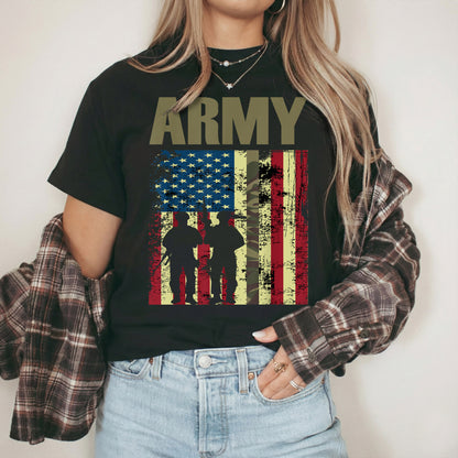 US Army Soldier Silhouette – Veteran Legacy – Unisex Tshirt Gildan / Tshirt Comfort / V-neck/ Hoodie / Sweatshirt