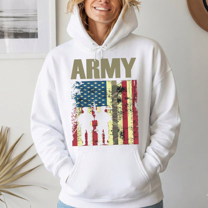 US Army Soldier Silhouette – Veteran Legacy – Unisex Tshirt Gildan / Tshirt Comfort / V-neck/ Hoodie / Sweatshirt