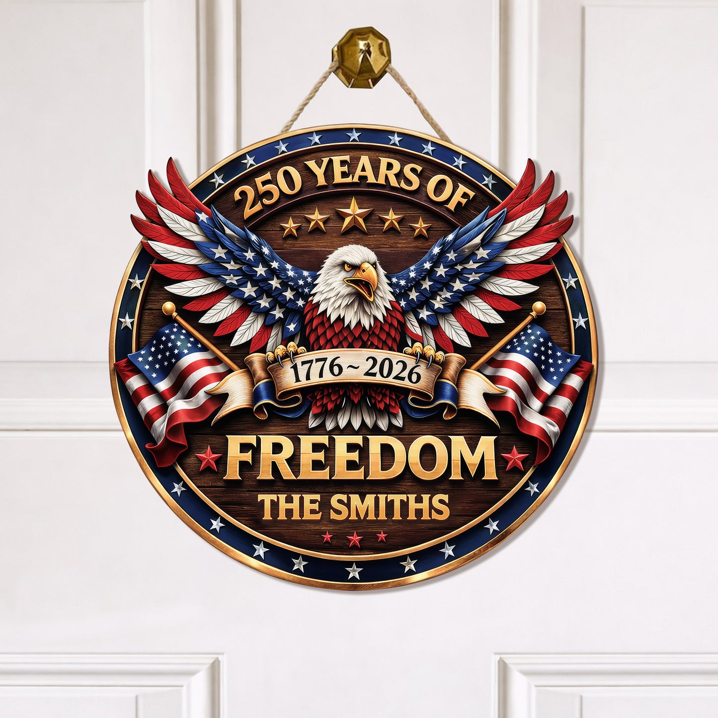 Personalized 250 Years of Freedom Eagle Door Hanger - Perfect Gift for Celebration