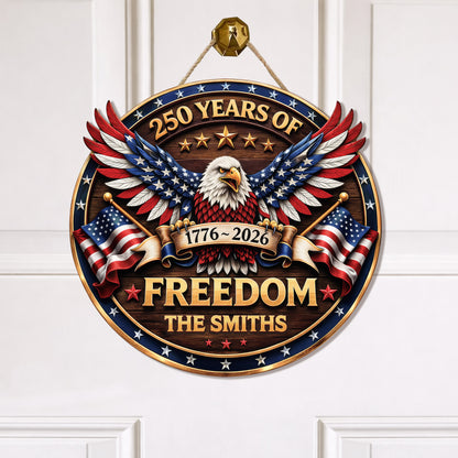 Personalized 250 Years of Freedom Eagle Door Hanger - Perfect Gift for Celebration