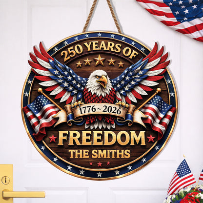 Personalized 250 Years of Freedom Eagle Door Hanger - Perfect Gift for Celebration