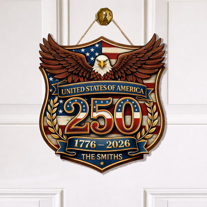 Personalized 250th Anniversary United States of America Door Hanger - Great Gift for Celebrations