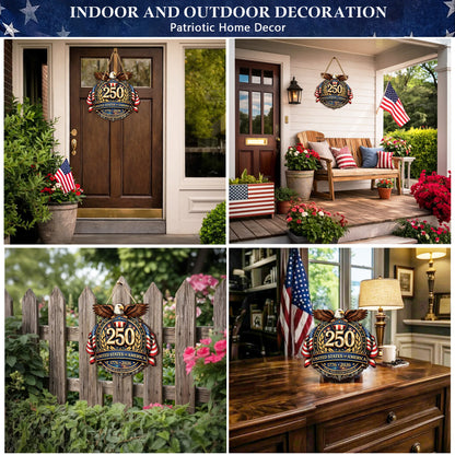 Personalized USA 250 Door Hanger – Eagle Crest Family Name (1776–2026)