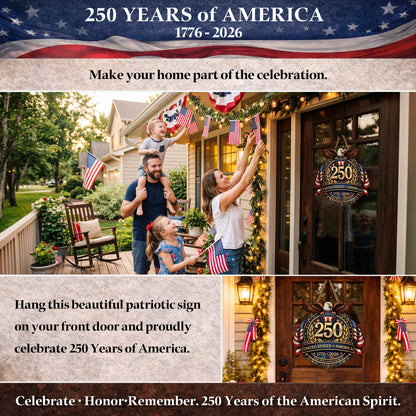 Personalized USA 250 Door Hanger – Eagle Crest Family Name (1776–2026)