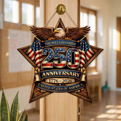 Personalized 250th Anniversary American Eagle Door Hanger - Ideal Celebration Gift
