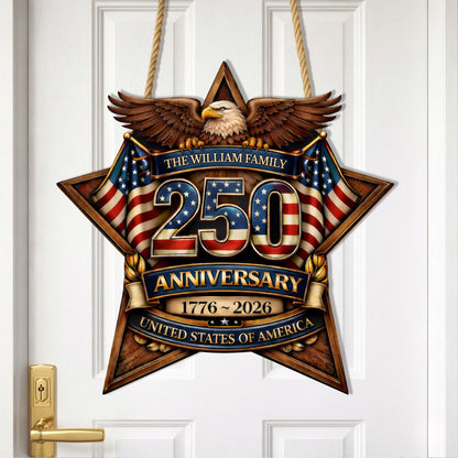 Personalized 250th Anniversary American Eagle Door Hanger - Ideal Celebration Gift