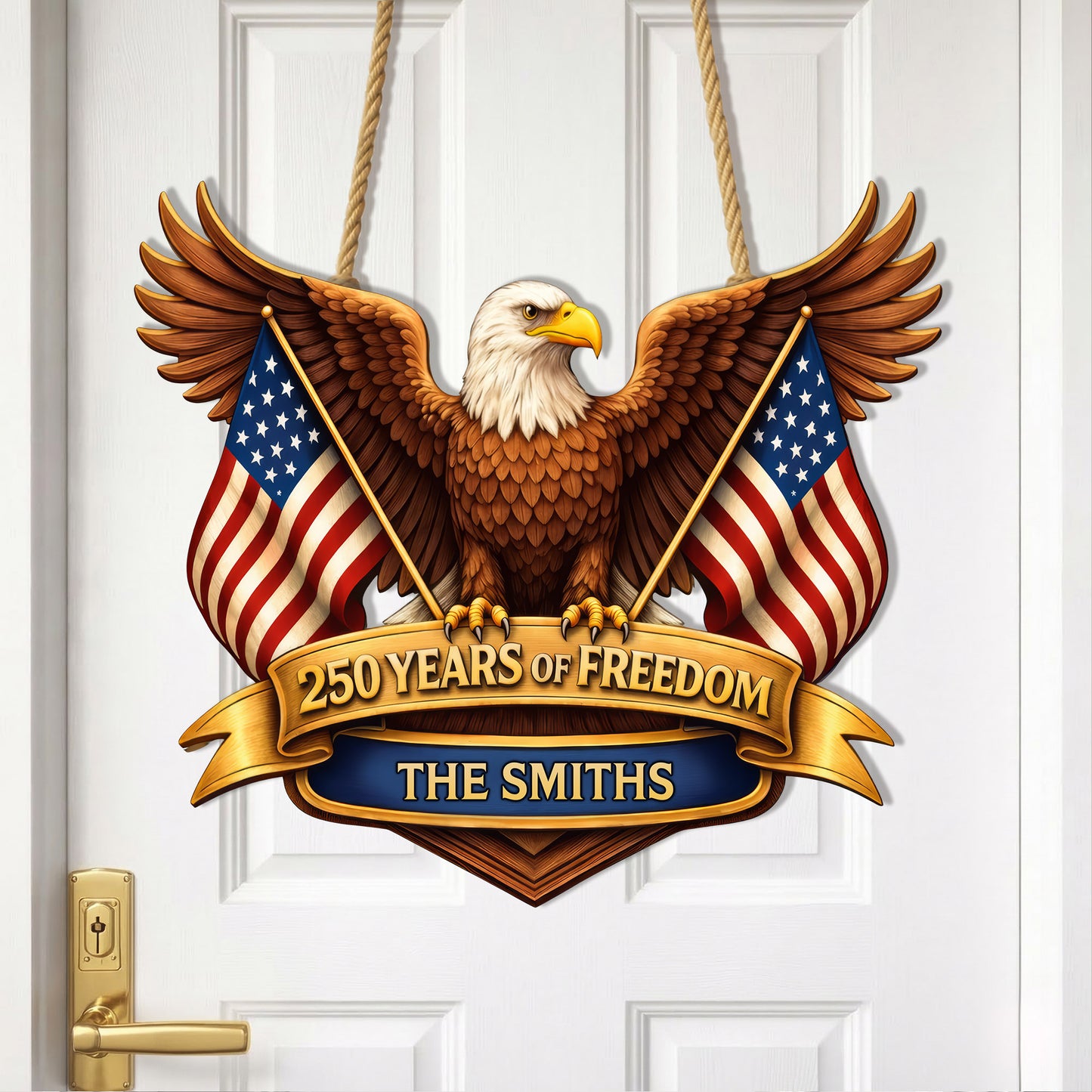 Personalized 250 Years of Freedom Eagle Wall Hanging - Perfect for Gifts & Celebrations