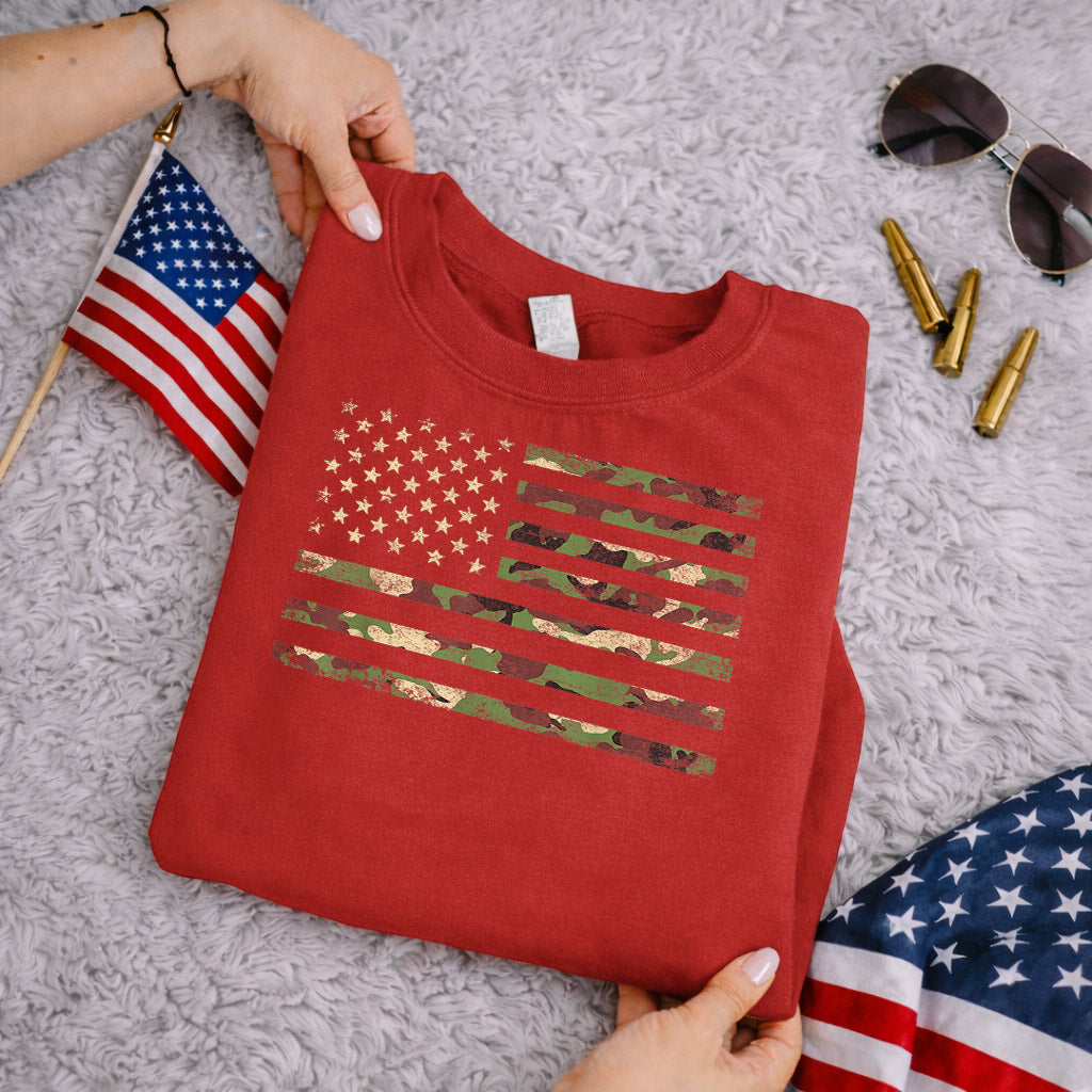 Military Camo Flag – Veteran Legacy – Unisex Tshirt Gildan / Tshirt Comfort / V-neck/ Hoodie / Sweatshirt