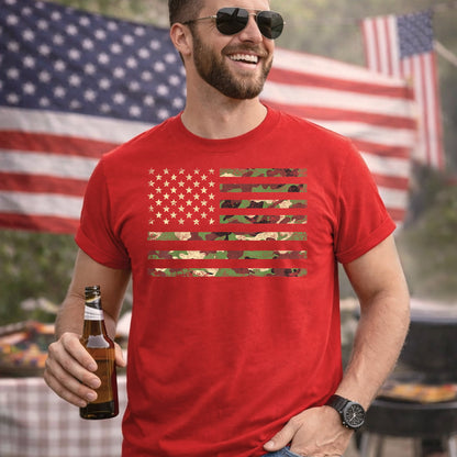 Military Camo Flag – Veteran Legacy – Unisex Tshirt Gildan / Tshirt Comfort / V-neck/ Hoodie / Sweatshirt