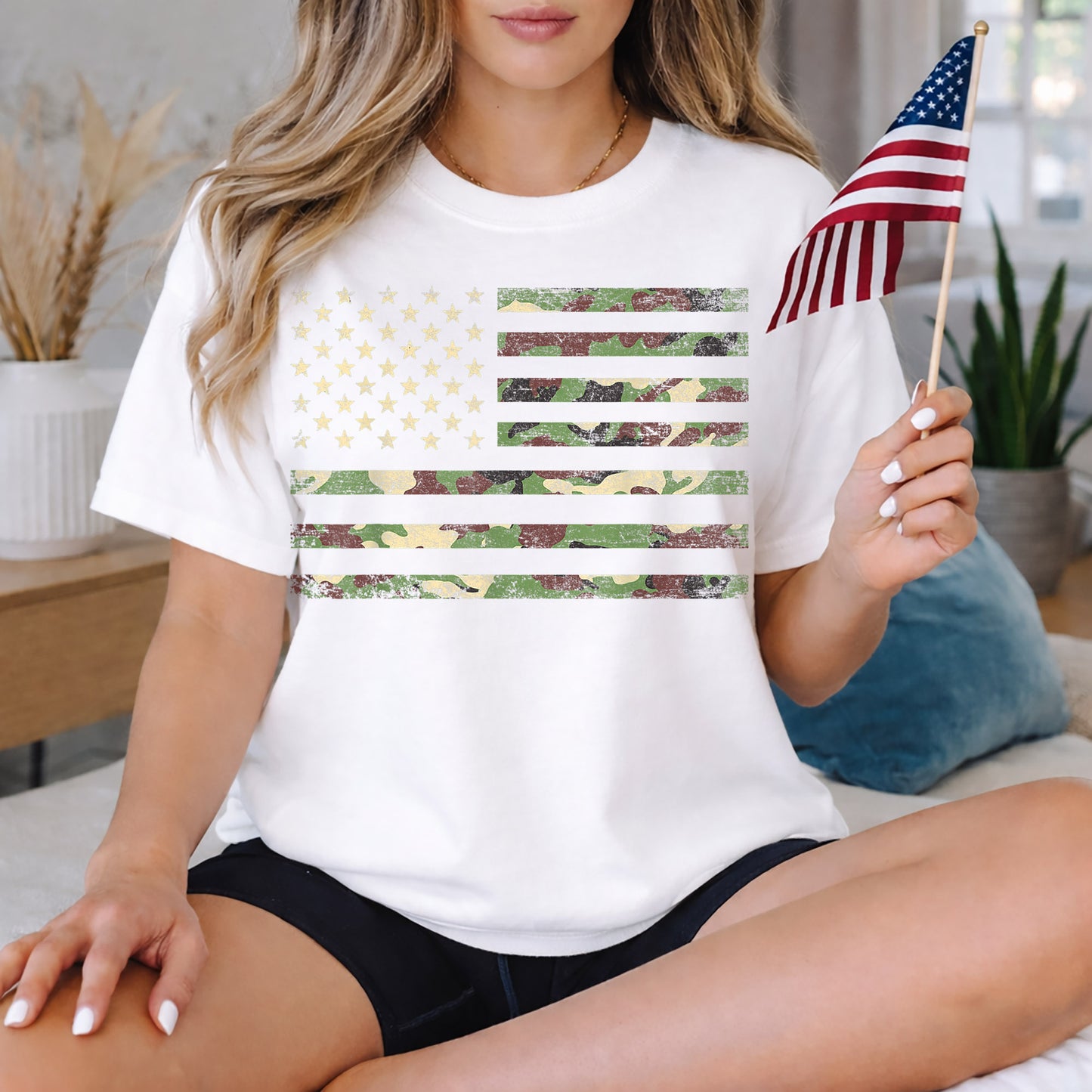 Military Camo Flag – Veteran Legacy – Unisex Tshirt Gildan / Tshirt Comfort / V-neck/ Hoodie / Sweatshirt