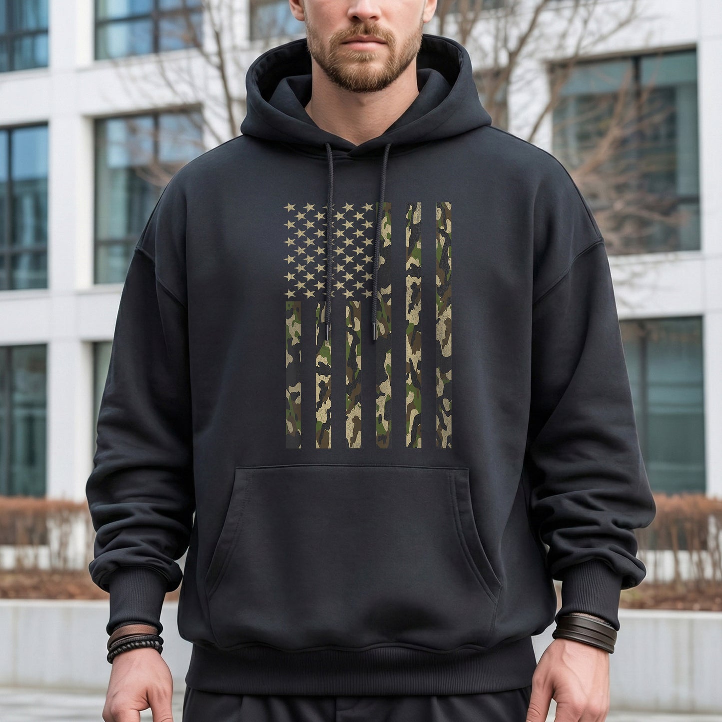 Vintage Woodland Camo Flag – Veteran Legacy – Unisex Tshirt Gildan / Tshirt Comfort / V-neck/ Hoodie / Sweatshirt