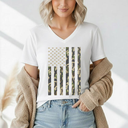 Vintage Woodland Camo Flag – Veteran Legacy – Unisex Tshirt Gildan / Tshirt Comfort / V-neck/ Hoodie / Sweatshirt