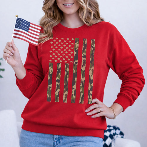 Vintage Woodland Camo Flag – Veteran Legacy – Unisex Tshirt Gildan / Tshirt Comfort / V-neck/ Hoodie / Sweatshirt