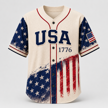 Personalized USA 1776 Baseball Jersey, Custom Name And Number