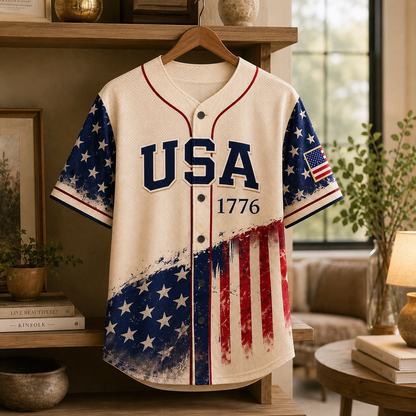 Personalized USA 1776 Baseball Jersey, Custom Name And Number