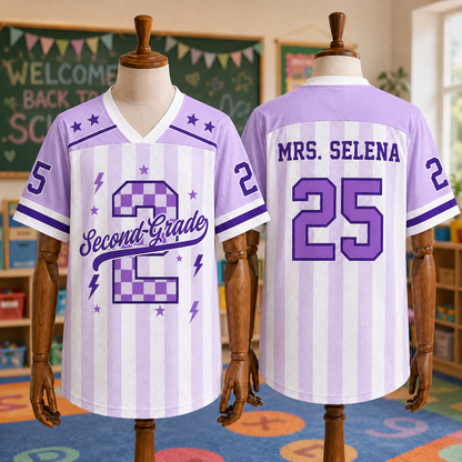 Custom Teacher Mesh Football Jersey, Personalized Back To School