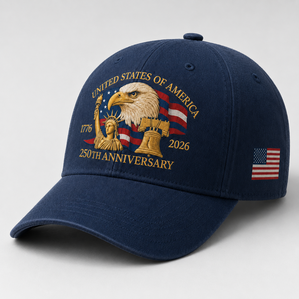 American 250 Years Bald Eagle Cap – USA Patriotic Trucker Hat Gift