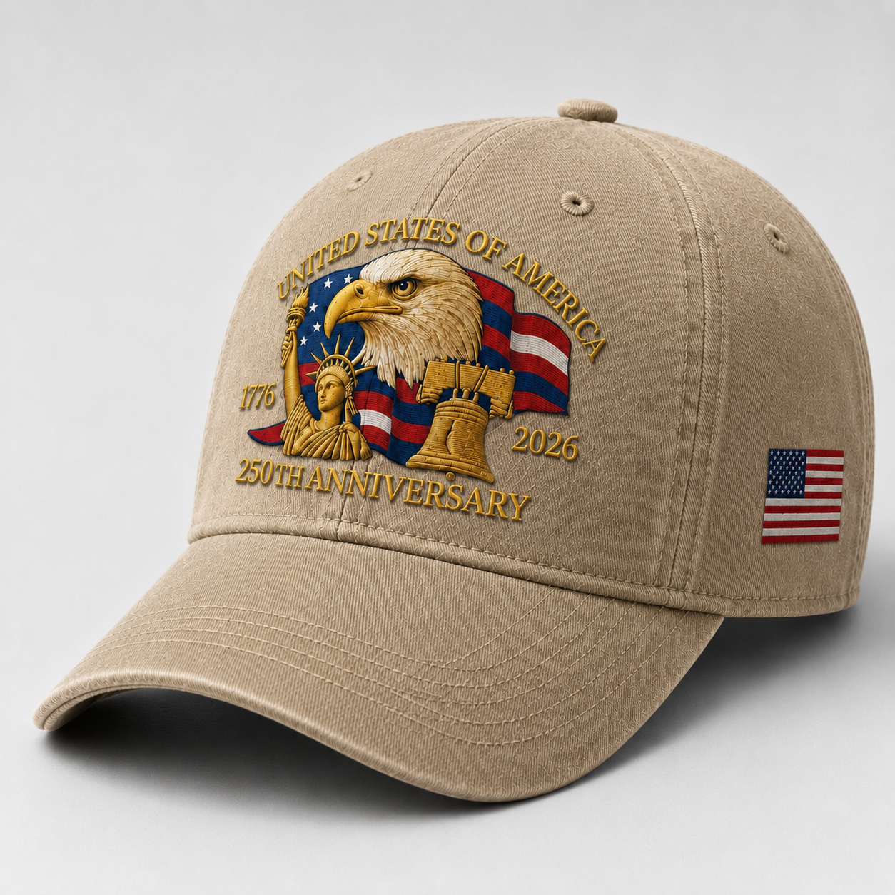 American 250 Years Bald Eagle Cap – USA Patriotic Trucker Hat Gift