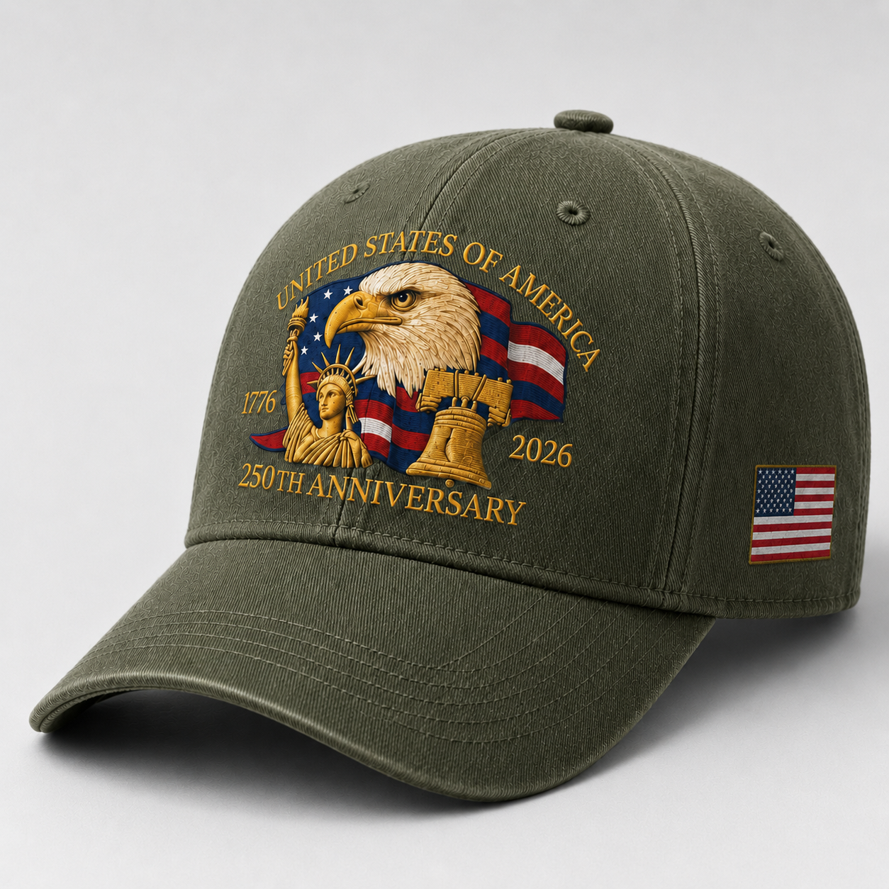 American 250 Years Bald Eagle Cap – USA Patriotic Trucker Hat Gift