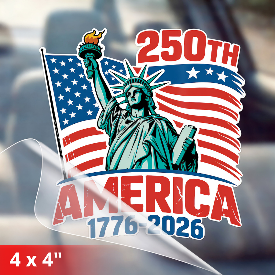 250th Anniversary of America - Statue of Liberty with Flag Decal