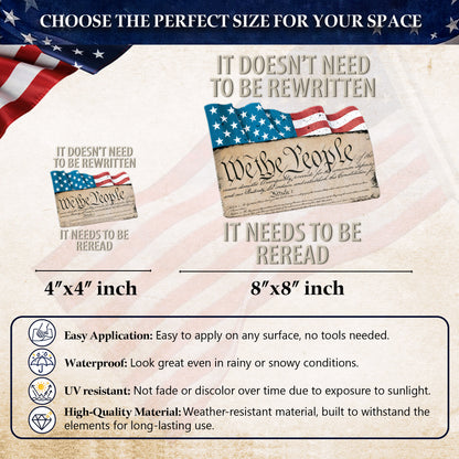 [NEW] Waterproof We The People Constitution Quote Decal – American Patriotic Design