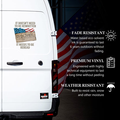 [NEW] Waterproof We The People Constitution Quote Decal – American Patriotic Design