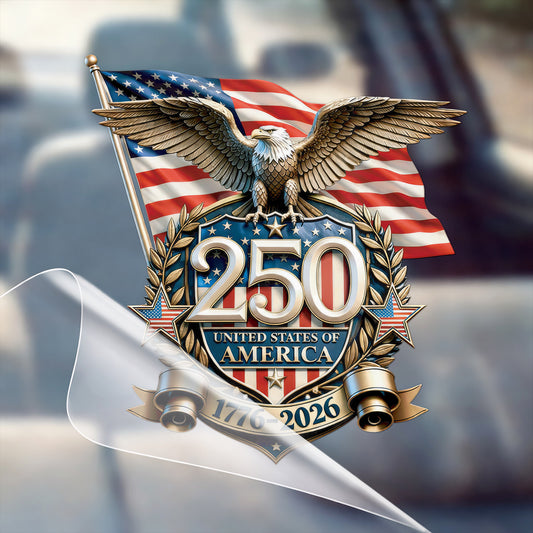 USA 250th Anniversary Eagle and Flag Decal for Car, Truck, Laptop & More
