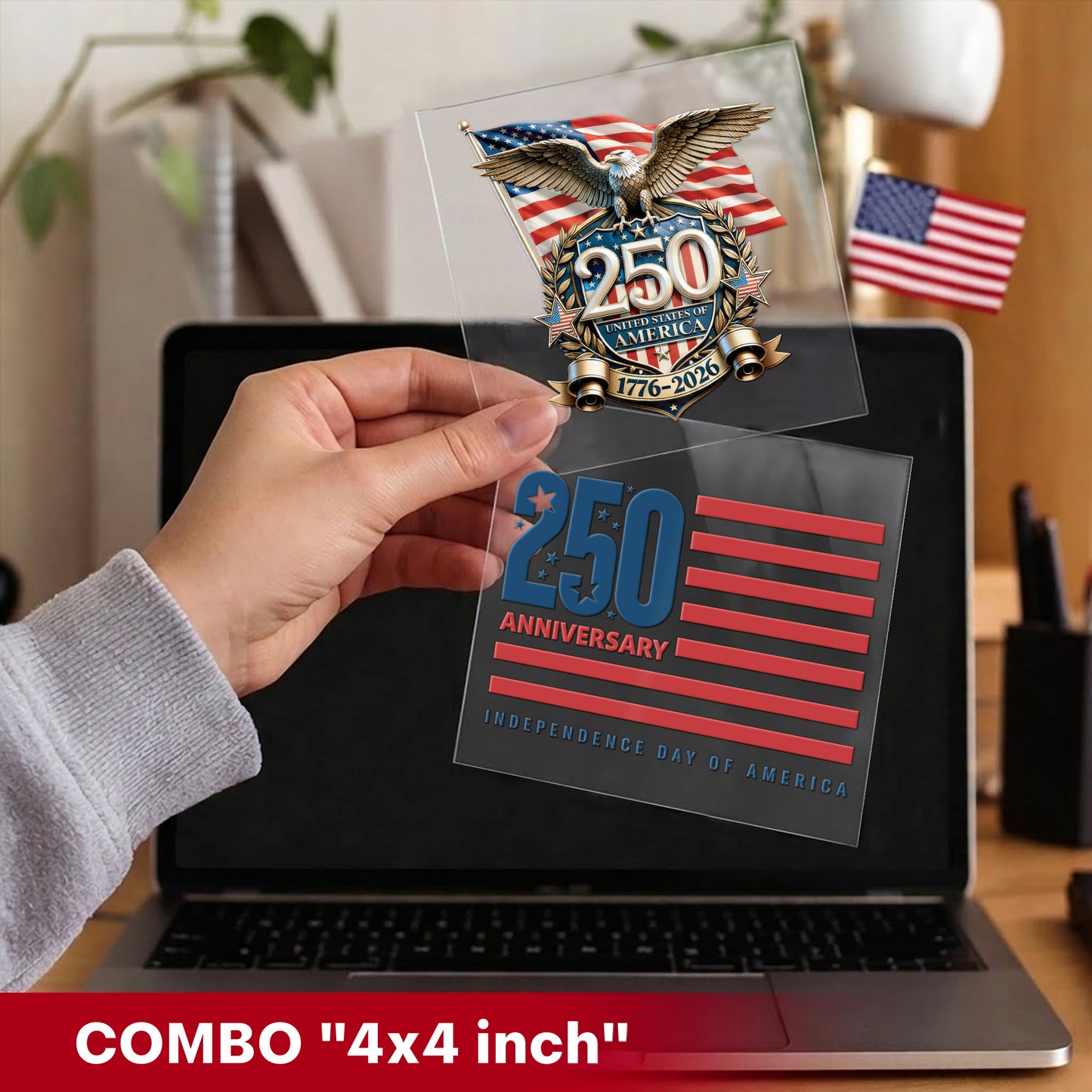 USA 250th Anniversary Eagle and Flag Decal for Car, Truck, Laptop & More