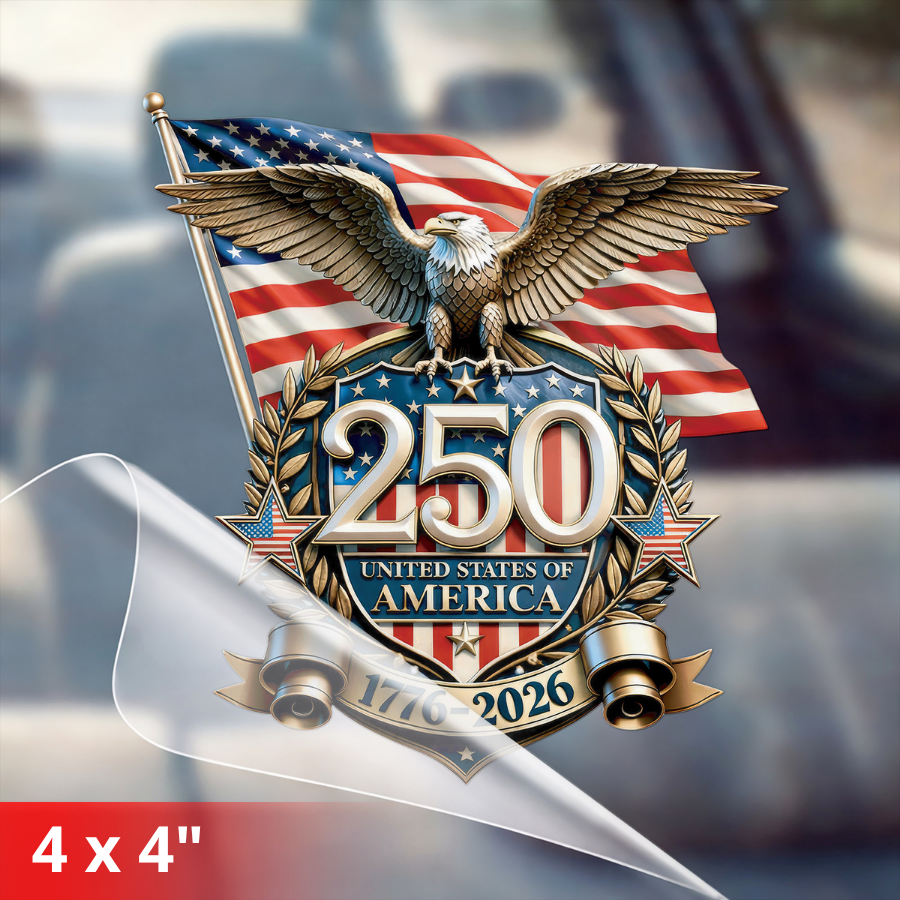 USA 250th Anniversary Eagle and Flag Decal for Car, Truck, Laptop & More