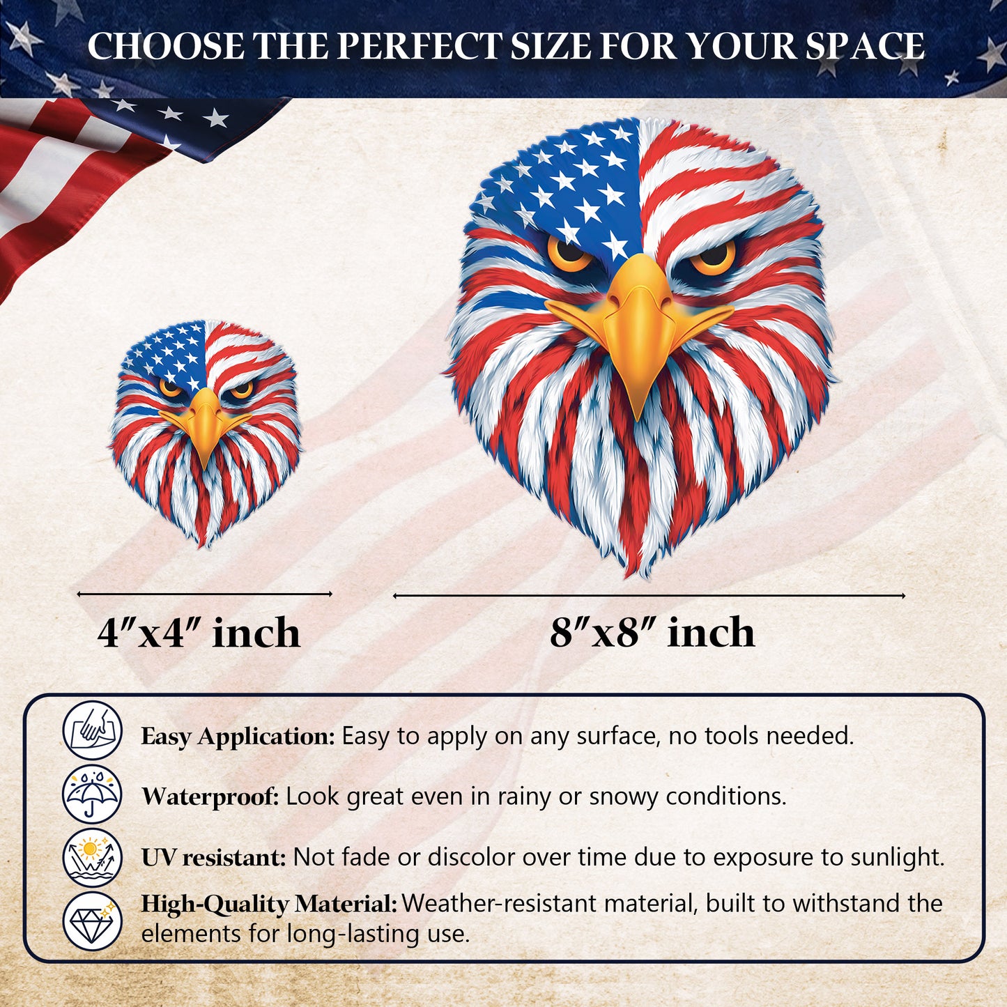 American Eagle Pride – Patriotic Flag Decal