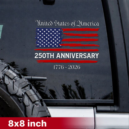 United States 250th Anniversary - Patriotic Flag Decal