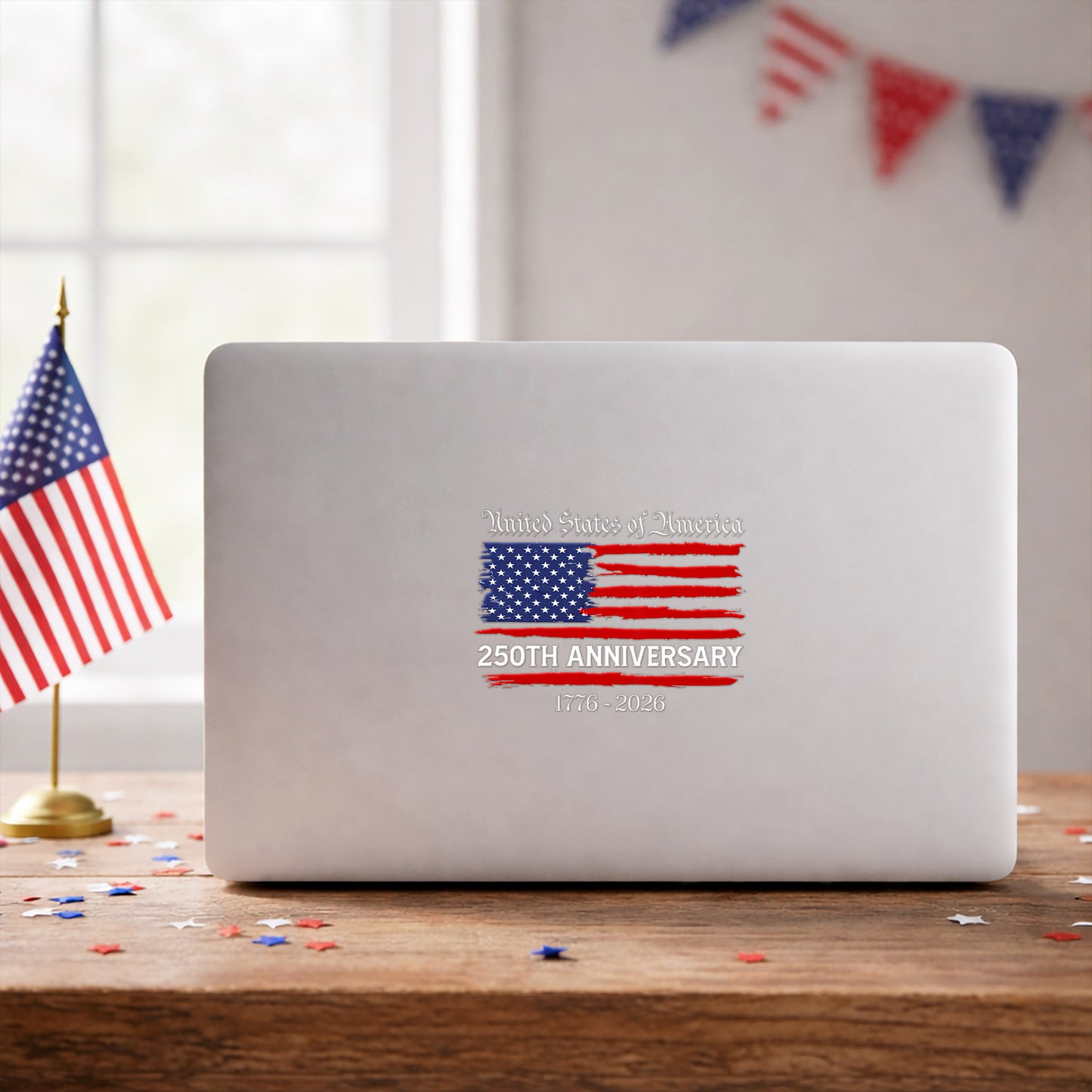 United States 250th Anniversary - Patriotic Flag Decal
