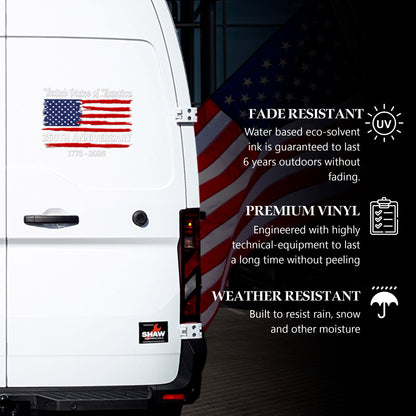 United States 250th Anniversary - Patriotic Flag Decal