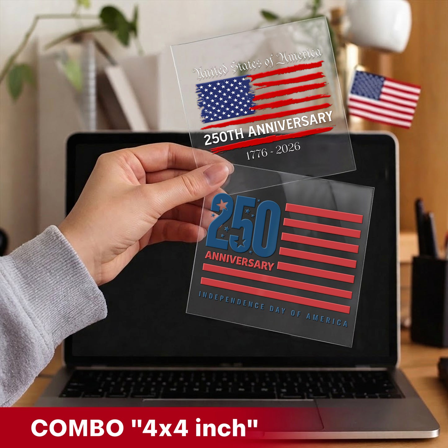United States 250th Anniversary - Patriotic Flag Decal