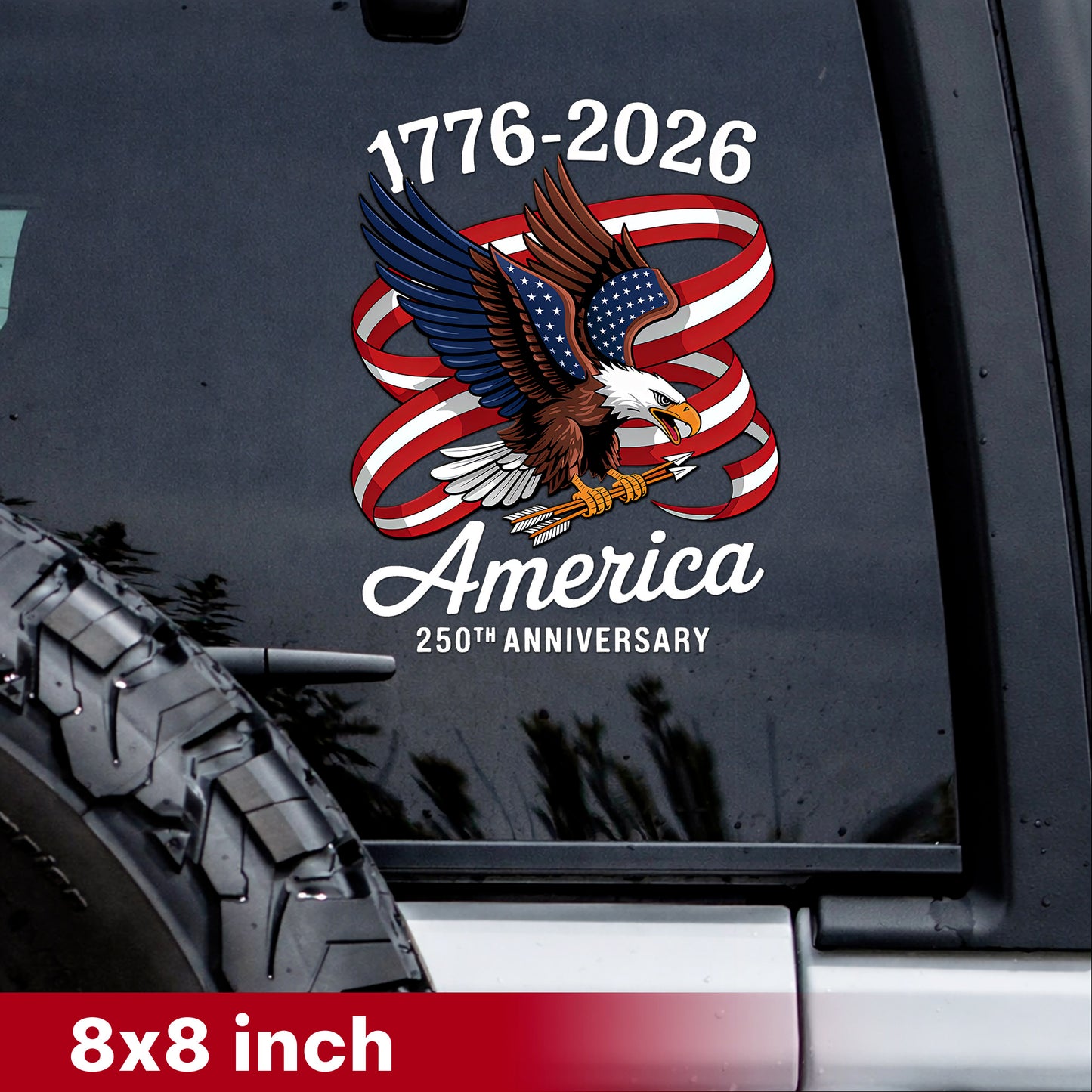 America Eagle Ribbon 1776–2026 Patriotic Decal