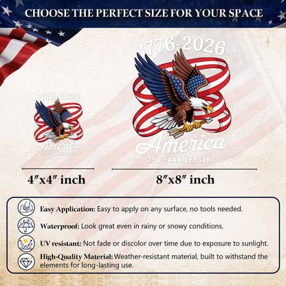 America Eagle Ribbon 1776–2026 Patriotic Decal