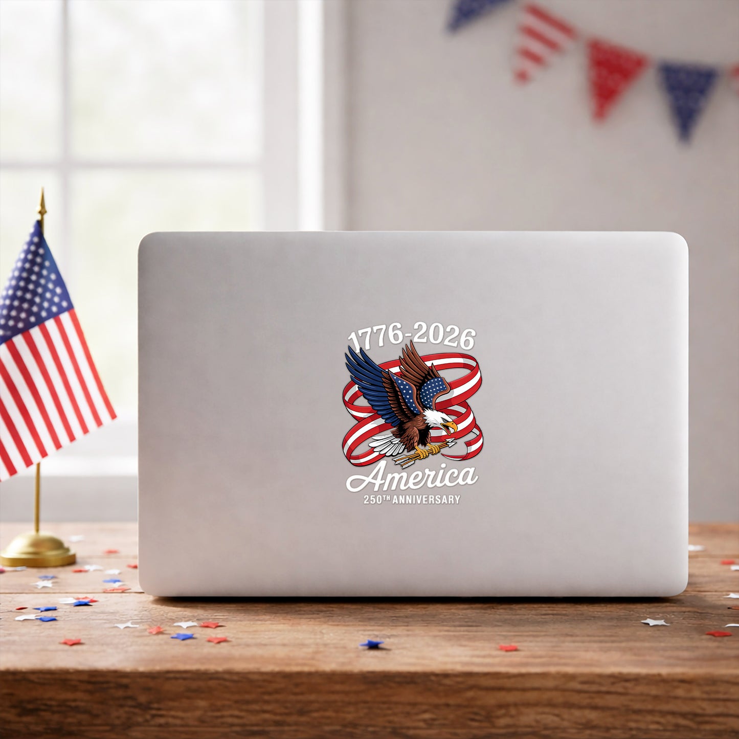 America Eagle Ribbon 1776–2026 Patriotic Decal