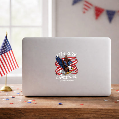 America Eagle Ribbon 1776–2026 Patriotic Decal