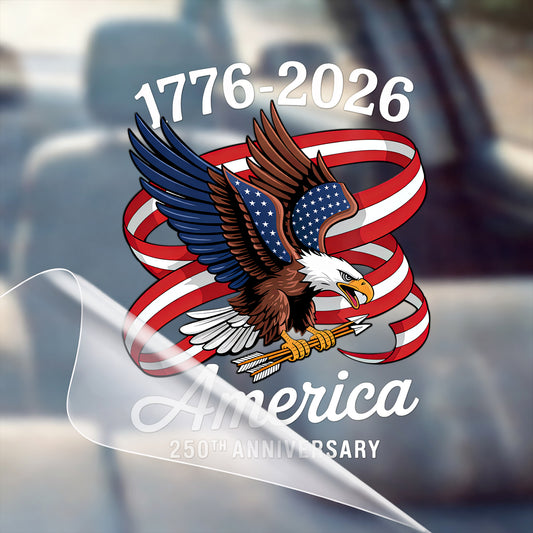 America Eagle Ribbon 1776–2026 Patriotic Decal