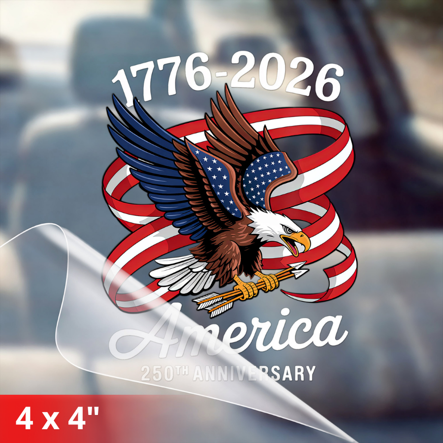 America Eagle Ribbon 1776–2026 Patriotic Decal