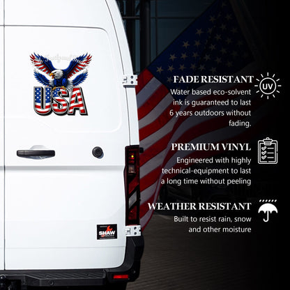 Faith, Family, and Freedom USA Eagle Decal for Car, Truck, Bottle, Laptop & More