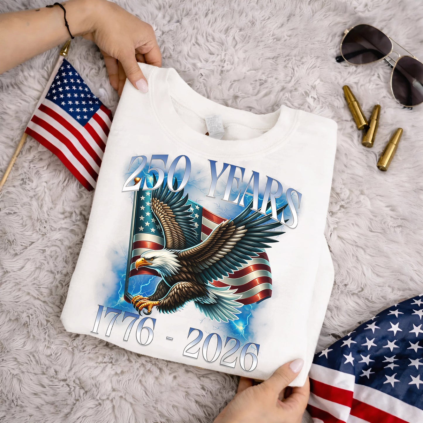 America 250th Anniversary Eagle Flag – America 250th Anniversary – Unisex Tshirt Gildan / Tshirt Comfort / V-neck/ Hoodie / Sweatshirt